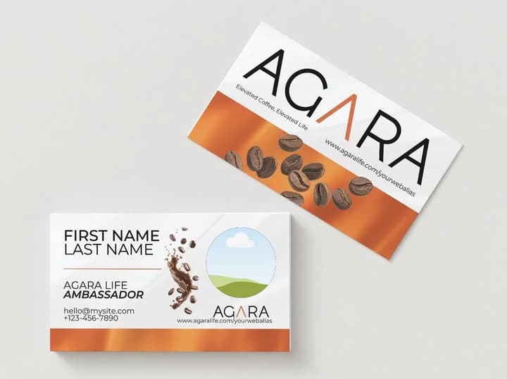 Template 2: Coffee beans business card mockup showing both sides