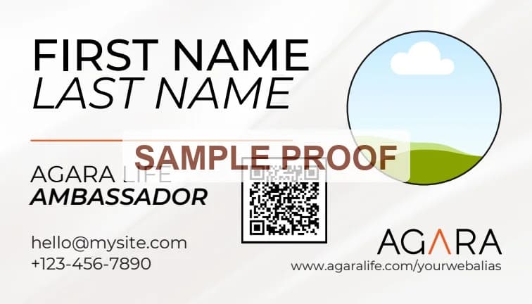 Template 4 back, sample proof with placeholder details